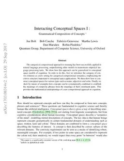 Interacting Conceptual Spaces I : Grammatical Composition of Concepts