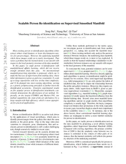 Scalable Person Re-identification on Supervised Smoothed Manifold