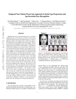 Temporal Non-Volume Preserving Approach to Facial Age-Progression and
  Age-Invariant Face Recognition