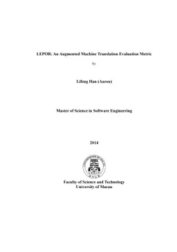 LEPOR: An Augmented Machine Translation Evaluation Metric