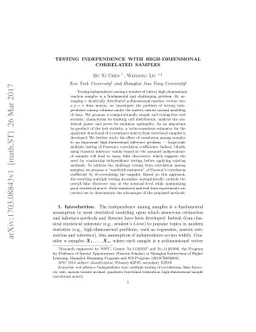 Testing independence with high-dimensional correlated samples