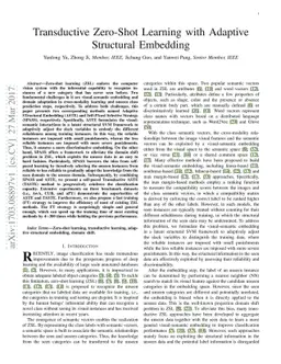 Transductive Zero-Shot Learning with Adaptive Structural Embedding