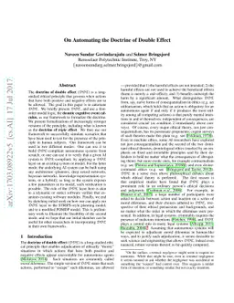 On Automating the Doctrine of Double Effect