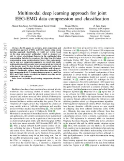 Multimodal deep learning approach for joint EEG-EMG data compression and
  classification