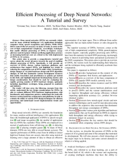 Efficient Processing of Deep Neural Networks: A Tutorial and Survey