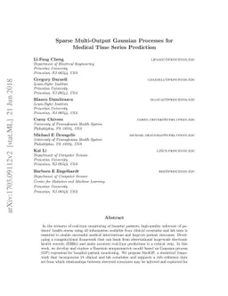 Sparse Multi-Output Gaussian Processes for Medical Time Series
  Prediction