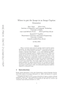 Where to put the Image in an Image Caption Generator