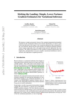 Sticking the Landing: Simple, Lower-Variance Gradient Estimators for
  Variational Inference