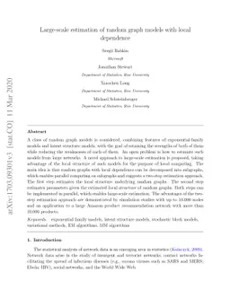 Large-scale estimation of random graph models with local dependence