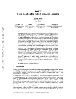 DART: Noise Injection for Robust Imitation Learning