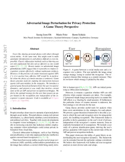 Adversarial Image Perturbation for Privacy Protection -- A Game Theory
  Perspective