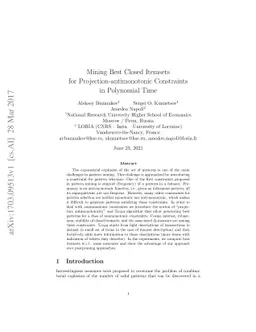 Mining Best Closed Itemsets for Projection-antimonotonic Constraints in
  Polynomial Time