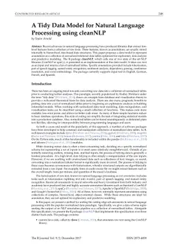 A Tidy Data Model for Natural Language Processing using cleanNLP