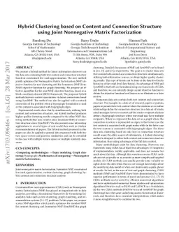 Hybrid Clustering based on Content and Connection Structure using Joint
  Nonnegative Matrix Factorization