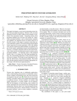 Perception Driven Texture Generation