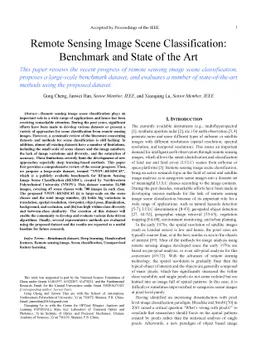 Remote Sensing Image Scene Classification: Benchmark and State of the
  Art