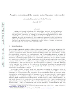 Adaptive estimation of the sparsity in the Gaussian vector model