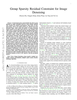 Group Sparsity Residual Constraint for Image Denoising