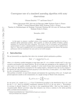 Convergence rate of a simulated annealing algorithm with noisy
  observations