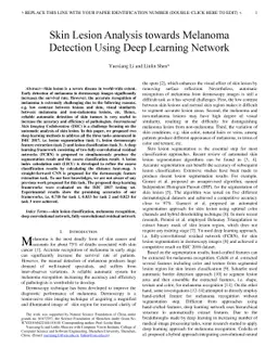 Skin Lesion Analysis Towards Melanoma Detection Using Deep Learning
  Network