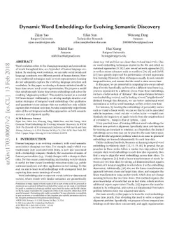 Dynamic Word Embeddings for Evolving Semantic Discovery