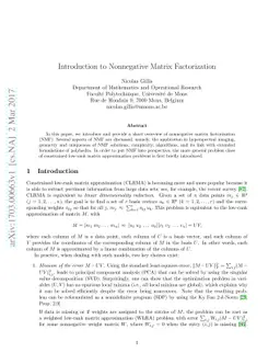Introduction to Nonnegative Matrix Factorization