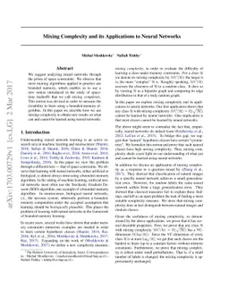 Mixing Complexity and its Applications to Neural Networks