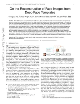 On the Reconstruction of Face Images from Deep Face Templates
