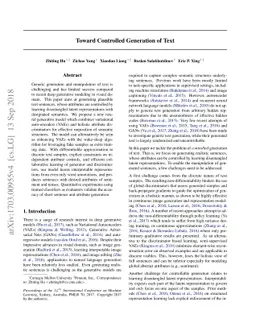 Toward Controlled Generation of Text