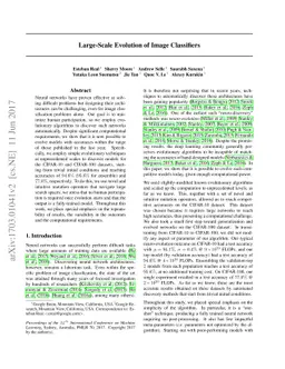 Large-Scale Evolution of Image Classifiers