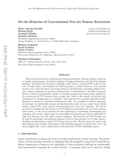 On the Behavior of Convolutional Nets for Feature Extraction