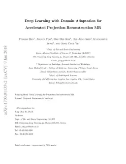 Deep Learning with Domain Adaptation for Accelerated
  Projection-Reconstruction MR