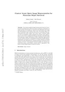 Context Aware Query Image Representation for Particular Object Retrieval