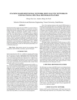 Stacking-based Deep Neural Network: Deep Analytic Network on
  Convolutional Spectral Histogram Features