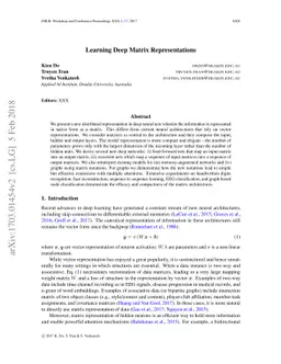 Learning Deep Matrix Representations