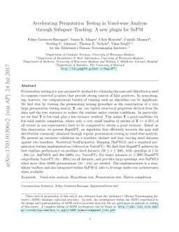 Accelerating Permutation Testing in Voxel-wise Analysis through Subspace
  Tracking: A new plugin for SnPM
