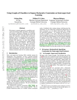 Using Graphs of Classifiers to Impose Declarative Constraints on
  Semi-supervised Learning