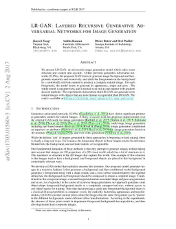 LR-GAN: Layered Recursive Generative Adversarial Networks for Image
  Generation