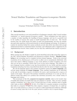 Neural Machine Translation and Sequence-to-sequence Models: A Tutorial