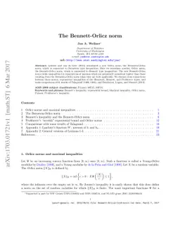 The Bennett-Orlicz norm