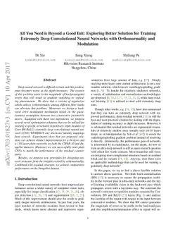 All You Need is Beyond a Good Init: Exploring Better Solution for
  Training Extremely Deep Convolutional Neural Networks with Orthonormality and
  Modulation