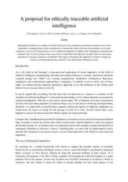 A proposal for ethically traceable artificial intelligence