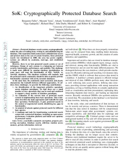 SoK: Cryptographically Protected Database Search