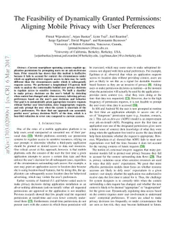 The Feasibility of Dynamically Granted Permissions: Aligning Mobile
  Privacy with User Preferences