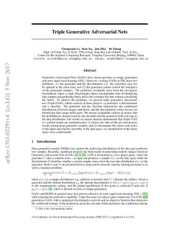 Triple Generative Adversarial Nets