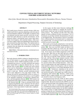 Convolutional Recurrent Neural Networks for Bird Audio Detection