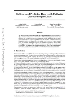 On Structured Prediction Theory with Calibrated Convex Surrogate Losses