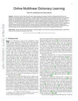 Online Multilinear Dictionary Learning