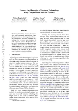 Unsupervised Learning of Sentence Embeddings using Compositional n-Gram
  Features