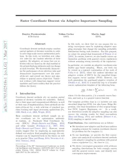 Faster Coordinate Descent via Adaptive Importance Sampling